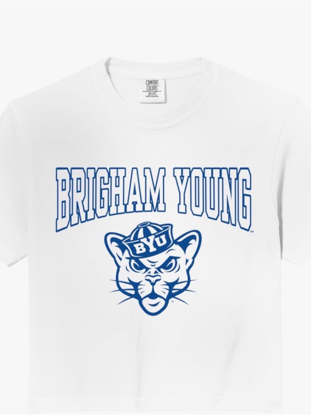 BYU Cougars Cosmo Mascot Officially Licensed Comfort Crop Top- Small